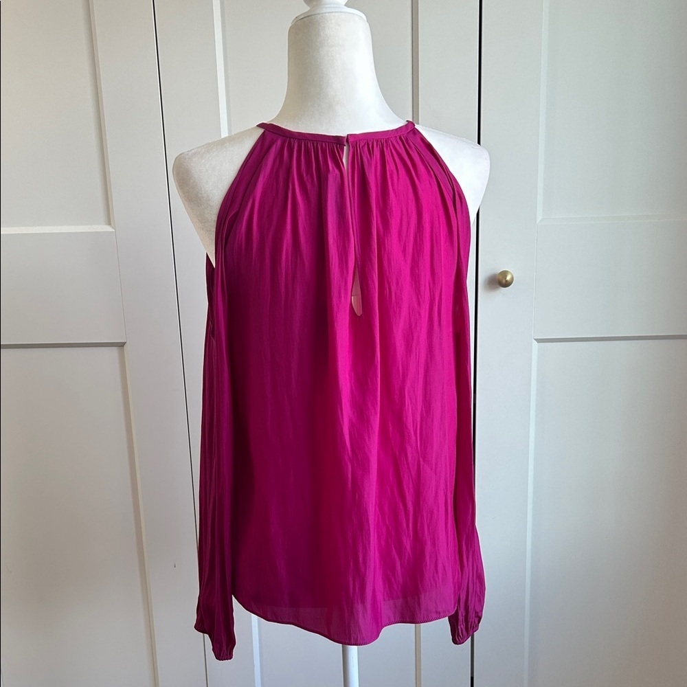 Ramy Brook Amalie Fuchsia Long Sleeve Top | S - Picture 2 of 5